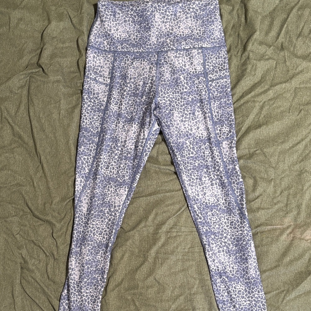 Blue Leopard Print Leggings